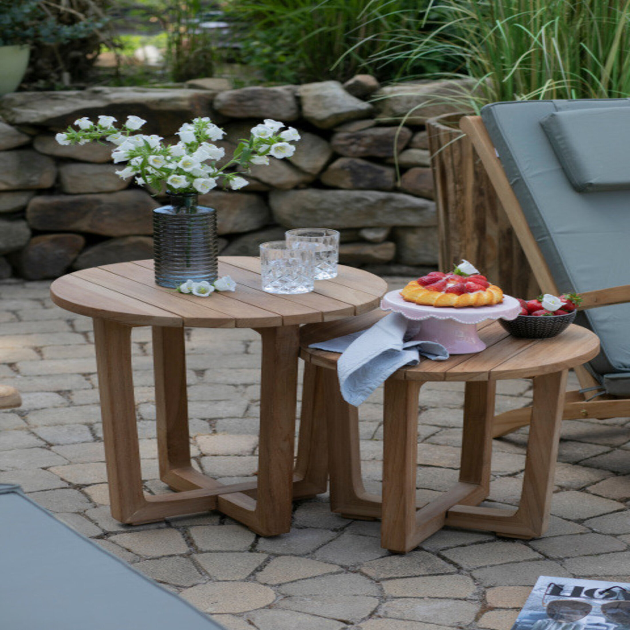 Beistelltisch 2er-Set rund Teak Beistelltisch 2er-Set rund Teak