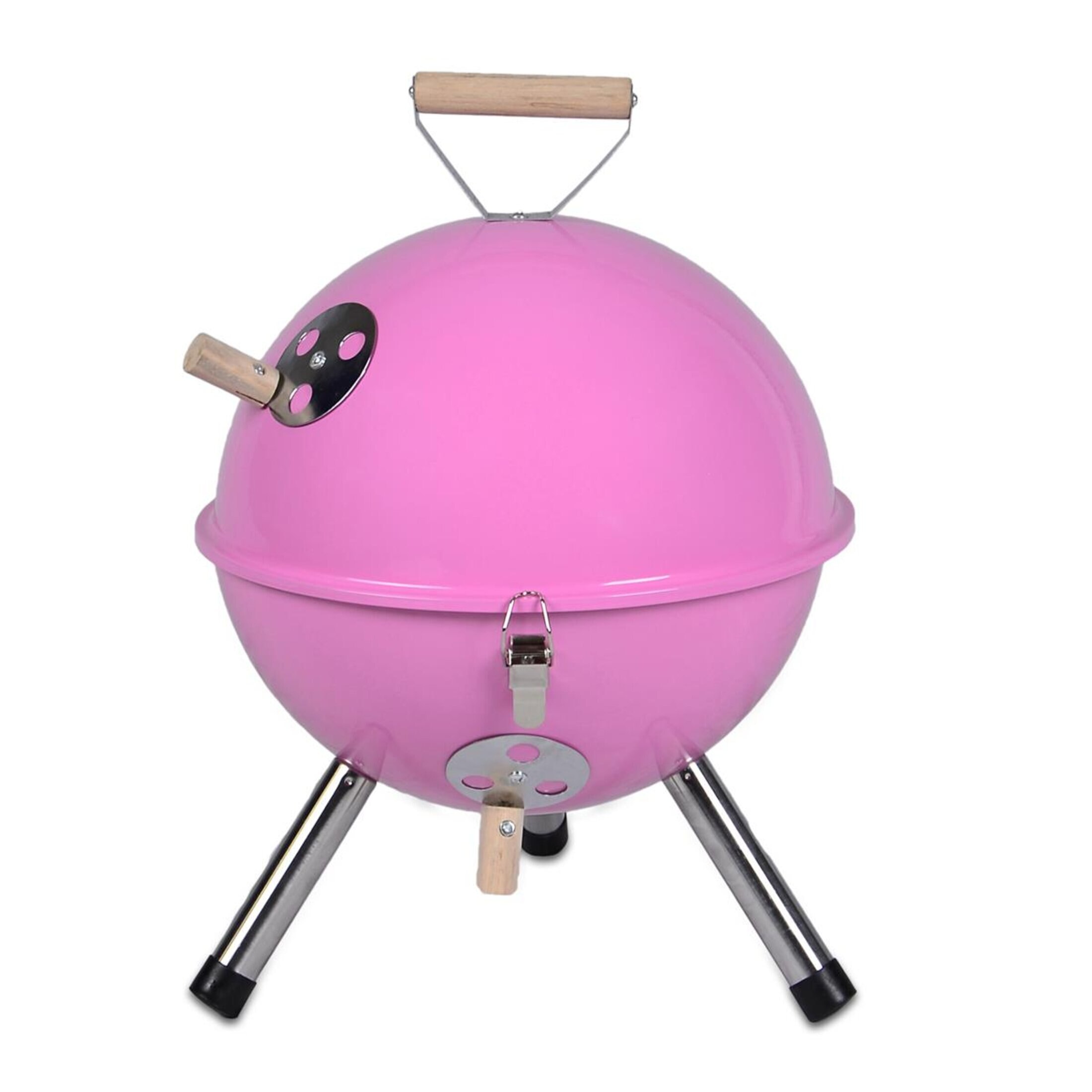 Mini BBQ-Grill Holzkohle Kugelgrill PINK Picknickgrill Mini BBQ-Grill Holzkohle Kugelgrill PINK Picknickgrill