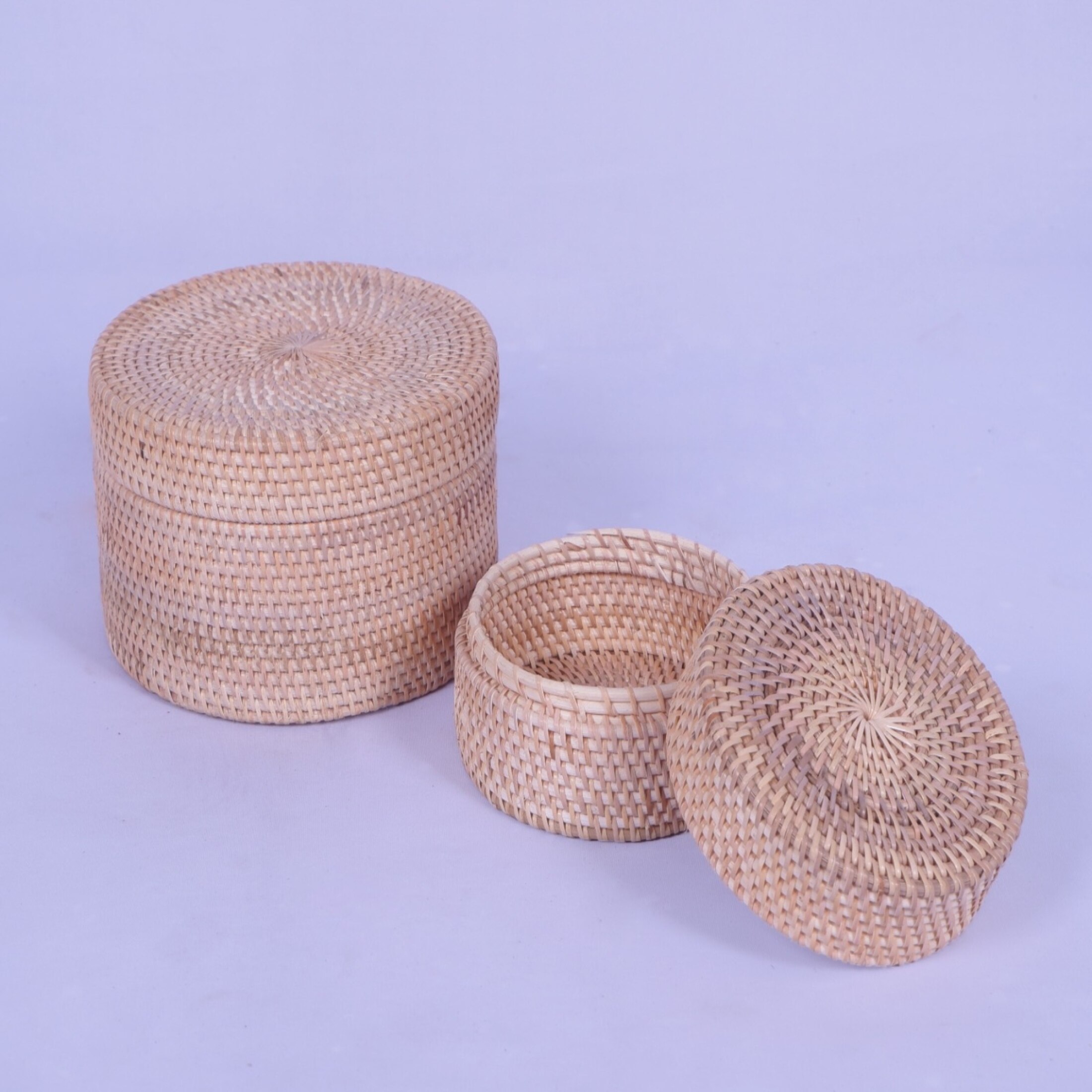 Rattan mit Deckel set 2 Rattan mit Deckel set 2