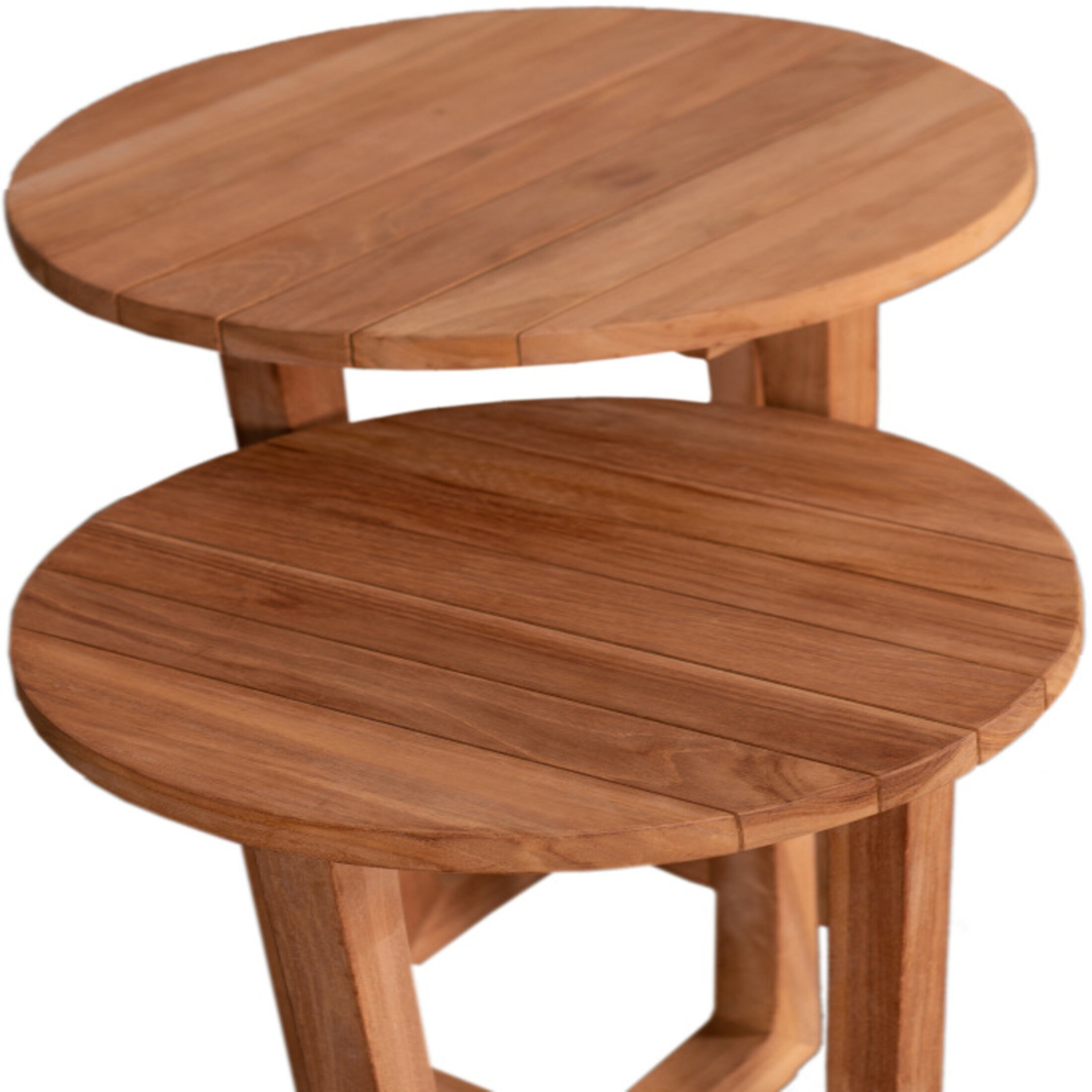 Beistelltisch 2er-Set rund Teak Beistelltisch 2er-Set rund Teak